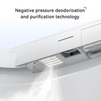 HANMEI WC intelligent monobloc avec bidet intégré, chasse d'eau automatique à capteur, télécommande et fonctionnement automatique, S-trap