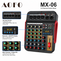 Console de mixage audio professionnelle 6 canaux avec Bluetooth, effets intégrés, construction métallique - Contrôleur DJ pour karaoké et scène live