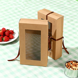Boîte de conteneur à emporter en carton kraft brun personnalisé écologique durable restauration à emporter pour burger gâteau repas nourriture <span class=keywords><strong>pas</strong></span> <span class=keywords><strong>cher</strong></span> Logo - Product Image 1
