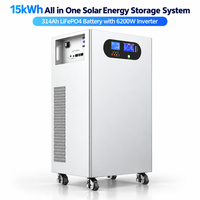 Système de stockage d'énergie solaire tout-en-un 15 kWh, onduleur 6200 W, batterie LiFePO4 51,2 V 280 Ah 314 Ah avec MPPT