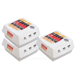 Caja para Hamburguesas para Llevar, Ecológica, Impermeable, de Grado Alimenticio, Caja de Papel para Empacar Hamburguesas y Pollo Frito - Product Image 3