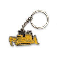 Processus de couleur métal 3D bouteur lourd porte-clés excavation promotionnel métal voiture porte-clés excavation machines cadeau