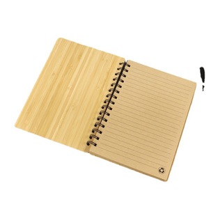 Özel sevimli basit sert bambu kapak spiral dizüstü yazma pedleri dergisi günlüğü planlayıcısı hatları ile sayfalar için ucuz çin öğeler - Product Image 3