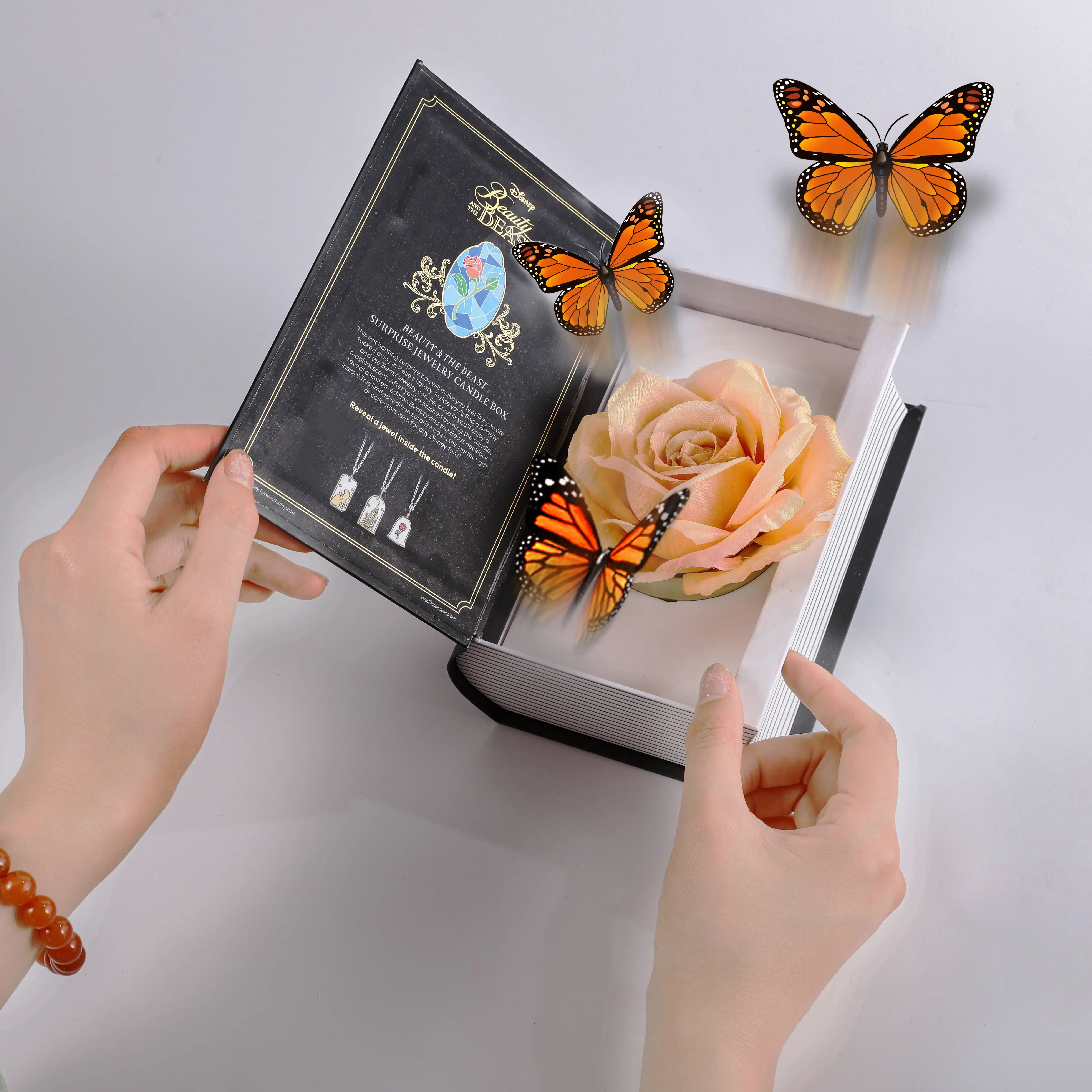 Flug-Magie-Papierbuch für Kerzendose, Buch Fliegen mit Schmetterling