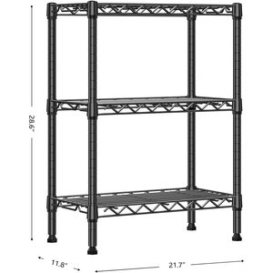 Estante Metálico Negro de 3 Niveles MZG, Capacidad de 750 lbs, Organizador de Alambre para Cocina, Baño, Lavandería, 11.8"D*21.7"W*28.6"H - Product Image 3