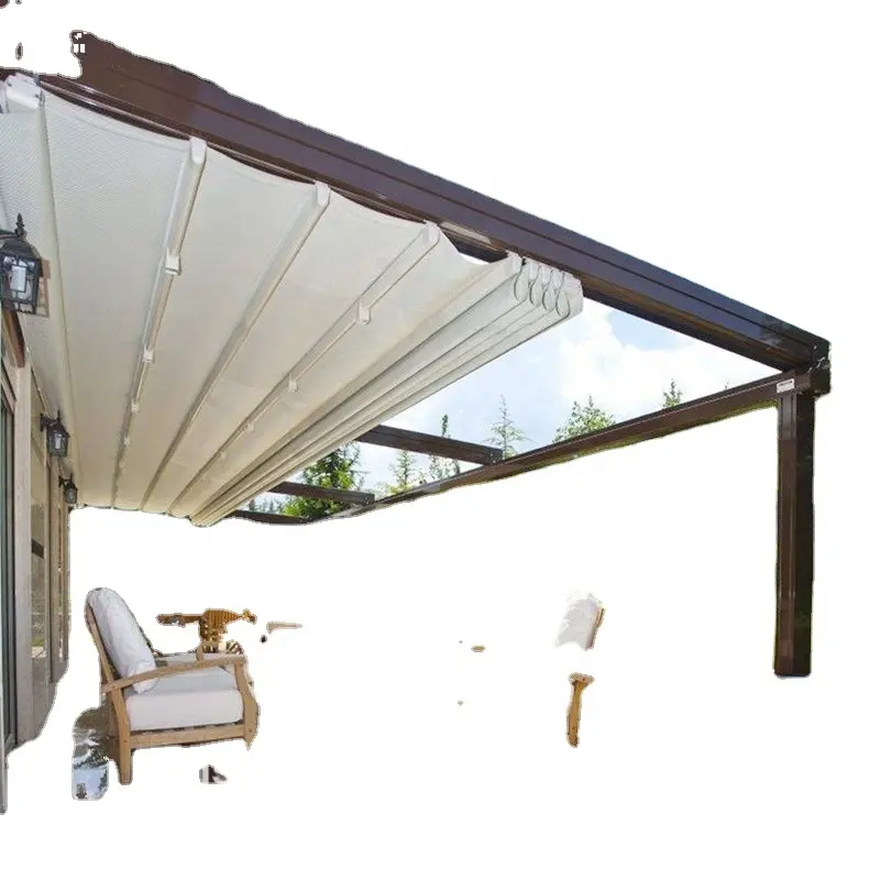 Nuovo arrivo in alluminio per esterni pergola gazebo con la scomparsa del sole in metallo pergola