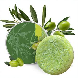 Nouveau Savon Solide Shampoing à l'Olive Transfrontalier, Huile Essentielle, Extraits de Plantes Biologiques, Fait Main, Non Testé sur les Animaux, Hydratant, Anti-Pelliculaire pour Cheveux Secs - Product Image 1