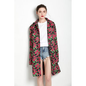 Chubasquero con estampado personalizado para mujer, gabardina <span class=keywords><strong>de</strong></span> viaje, <span class=keywords><strong>tipo</strong></span> impermeable, chubasquero fino transpirable <span class=keywords><strong>de</strong></span> longitud media - Product Image 4