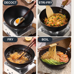 Chất Lượng Cao Chuyên Nghiệp Xách Tay 20/22/24/26/28 Cm Nhỏ Không Lớp Phủ Không Dính Sắt Chảo Chảo Với Nắp - Product Image 5