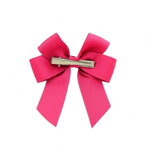 Lazos de cinta de grogrén de alta calidad de 4 pulgadas de Color liso hechos a medida con Clips, lazo de pelo con molinete para niña, accesorios para el cabello para niños - Product Image 3