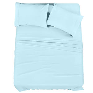 ODM/OEM Funda de edredón Sábana plana/bajera Color liso Textiles para el hogar Hotel Juego de sábanas Sábanas de fibra de Bambú - Product Image 4