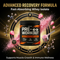 Nutrition sportive pour adultes, poudre de protéines énergétiques pré-entraînement, extrait de plantes, créatine monohydrate, sans sucre, sans caféine, 20-29 g