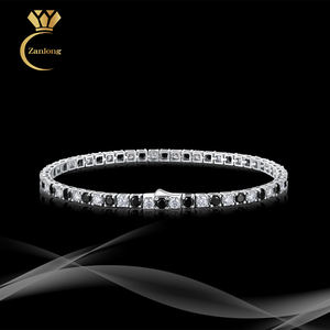 Bracciale Tennis in Moissanite da 2,0mm Bicolore in Argento 925 Placcato Oro 18K, Elegante Braccialetto in Moissanite, Idea Regalo per Donna - Product Image 1