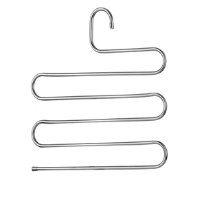 Perchero multicapa para pantalones, práctico colgador de ropa de acero inoxidable en forma de S, estante de almacenamiento para Pantalones y faldas para el hogar - Product Image 1