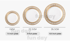 Wholesale <strong>British</strong> Dining Plate Restaurants Round Steak Plate Gold Rim Ceramics Wedding Porcelain Tableware <strong>Dishes</strong> &amp; Plates - Product Image 5