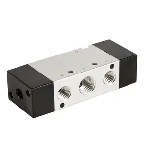 4A220-08 4A320-10 4A420-15 Componente pneumático Liga de alumínio 3 posições 5 portas Válvula solenóide pneumática válvula operada a ar