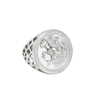 Bague pour Homme Inspire Jewelry, Design Populaire, Bague Souveraine 18 carats en Or, Bague Souveraine Saint George en Acier Inoxydable