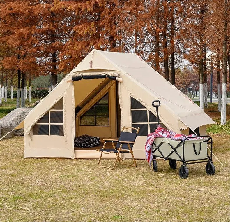 Yürüyüş lüks otomatik şişme çadır açık kamp, açık şişme ev çadır, Oxford kumaş şişme çadır/