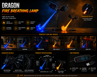 Lampe LED Dragon Volant Alimentée par USB, Effet de Flamme, Veilleuse Créative Dragon Fantastique, Décoration de Bureau