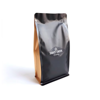 Sacs à café personnalisés imprimés, pochette à fond plat avec valve, emballage en aluminium thermoscellé