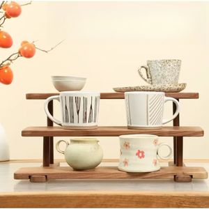 رف تخزين ثلاثي الطبقات قابل للطي من خشب الجوز الأسود الأمريكي الشمالي، حامل عطور ومنظم منزلي ورف تخزين للتوابل على سطح الطاولة - Product Image 4