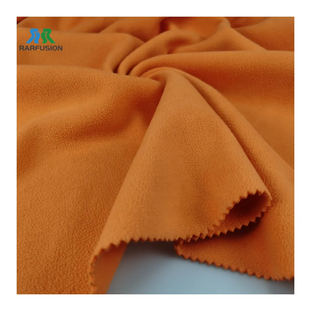 Tecido de lã Sherpa Coral Micro Polar de poliéster de malha impermeável para roupa de cobertor, tecido macio e confortável