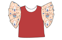Haut à manches bouffantes à volants pour filles, motif personnalisé, Pâques, imprimé lapin et carotte, chemise décontractée pour tout-petits, vêtements de printemps pour enfants, vêtements de fête
