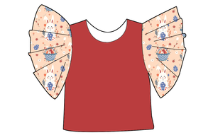 Custom Pattern Girls <strong>Easter</strong> Ruffled Flounce Sleeve <strong>Top</strong> Bunny Carrot Print Toddler Spring Casual Shirt Kids Holiday Clothing - Product Image 4