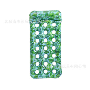 Mingyuan <b>Inflatable</b> Floating Deck Chair Leaf Print 185x86cm Perforated Design Water Breathable Adult <b>Float</b> - Product Image 1