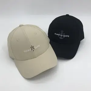 Toptan özel 6 Panel spor Classics yapılandırılmış beyzbol şapkası, yüksek kaliteli nakış logosu bej siyah Gorras beyzbol şapkası