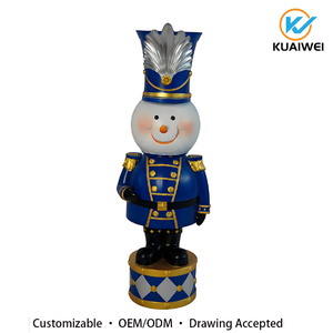 <span class=keywords><strong>Casse</strong></span>-<span class=keywords><strong>noisette</strong></span> bonhomme de neige écologique de Noël - Ornement en résine <span class=keywords><strong>bleu</strong></span> roi et or, figurine festive pour décoration intérieure - Product Image 3