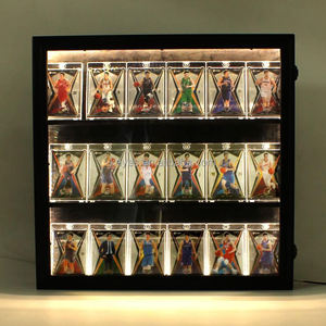 Modern özelleştirilmiş beyzbol kartı ekran kutusu-kademeli spor kart vitrin rafı-duvar montaj kilitlenebilir ticaret kartları çerçeve - Product Image 1