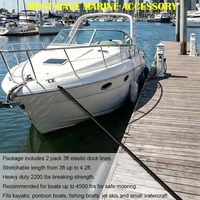 Ligne d'amarrage élastique de 4 pieds, lot de 1, avec cordon élastique intégré et flotteurs en mousse pour bateaux, jet-skis, pontons, kayaks, PWC (noir)