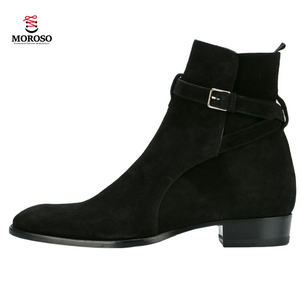 Bottes Chelsea vintage pour hommes Bottes en cuir de vachette respirantes et confortables de qualité supérieure Chaussures décontractées - Product Image 1