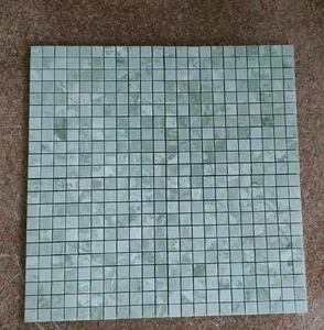 Azulejo de mosaico de mármol verde Ming natural de cocina
