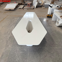 Meubles de salle de réunion de style européen, design sur mesure, tables de conférence modernes de forme incurvée