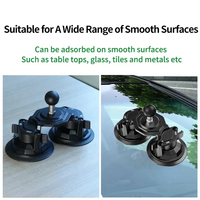 Charge maximale 10KG double double ventouse support de base support de verre de fenêtre avec 360 adaptateur de boule pivotant 25.4mm 1 pouce