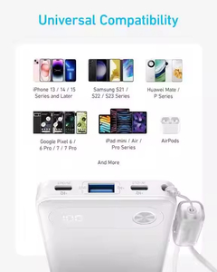 Batería Externa Portátil <span class=keywords><strong>Anker</strong></span> al por Mayor, Estilo Similar, 10000mAh, Carga Rápida de 22.5W, Cable Tipo-C Integrado, Entrada Micro USB - Product Image 3