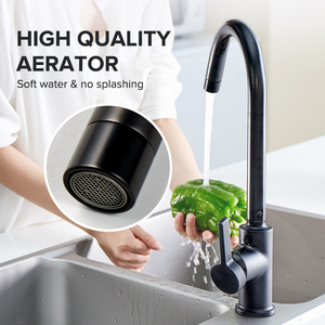 JOMOO Vòi Nước Nhà Bếp Màu Đen Mờ Máy Lọc Nước Mềm Tổng Hợp Không Chì Vòi Nước Trộn Bồn Rửa Nhà Bếp Tay Cầm Đơn Hiện Đại - Product Image 3