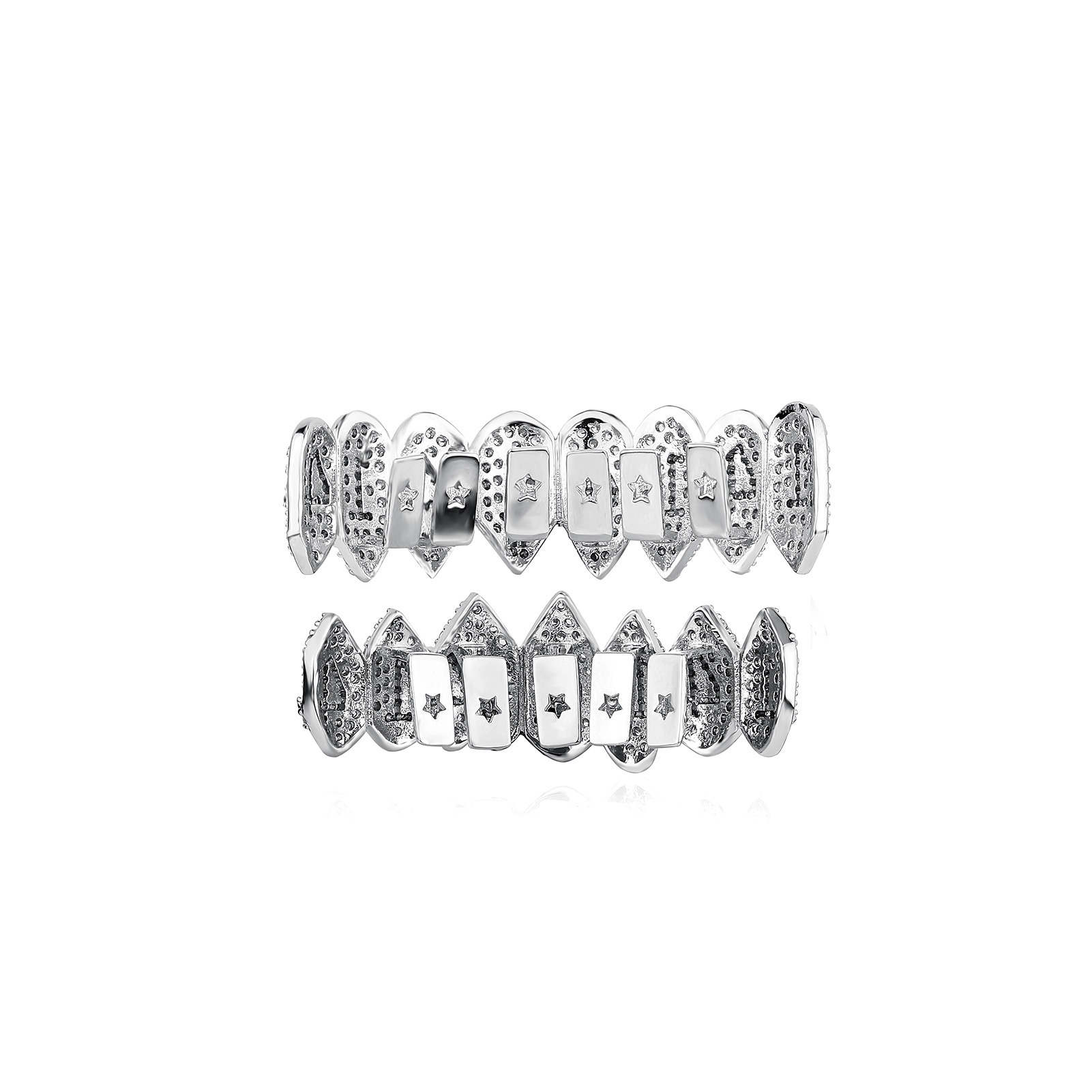 【特価】Loudmouth3Dクローム グリルズブリン ホワイト／ゴールド White Gold Grillz!!!!!!!!!（ダイヤモンドのホワイトゴールド