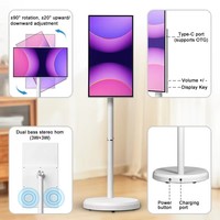 Écran intelligent mobile de 23,8 pouces avec écran tactile 10 points intégré, moniteur TV Android portable, écran mobile rotatif pour la maison et le bureau