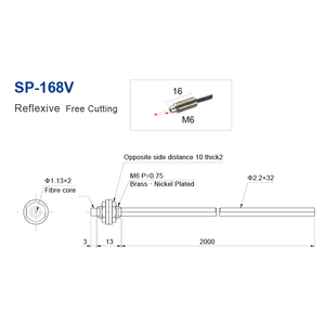 เซ็นเซอร์ไฟเบอร์ออปติกความแม่นยำสูง Senpum M6 R0.5 ชิ้นส่วนเซ็นเซอร์ไฟเบอร์ ออปติคอล สำหรับ <span class=keywords><strong>FU</strong></span>-<span class=keywords><strong>67V</strong></span> - Product Image 5