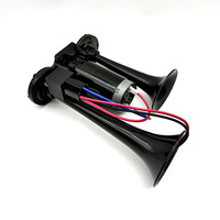Klakson Mobil Dual-Tube Terintegrasi Pompa Elektrik Klakson Udara Relay 120dB Tingkat Suara Plastik 12V/24V Universal Cocok untuk 4-Arah Speaker Klakson