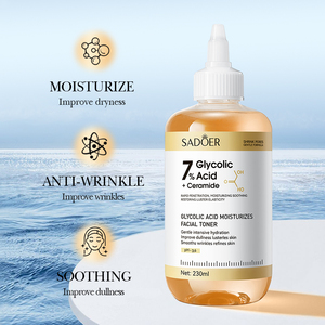 Tonique <span class=keywords><strong>Visage</strong></span> Hydratant Anti-Rides à l'Acide Glycolique SADOER Marque Privée OEM – <span class=keywords><strong>Soin</strong></span> Coréen Éclaircissant et Apaisant - Product Image 2