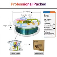 Filament 3D HELLO3D Dual Silk PLA 1,75 mm, haute résistance, bobine de 1 kg, multicolore, changement progressif de couleur, brillant