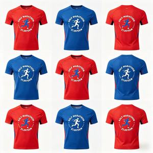 เสื้อยืดกีฬาราคาถูกจากโรงงาน รับผลิตตามแบบ เสื้อยืดวิ่งแบบซับลิเมชั่น โพลีเอสเตอร์ 100% เสื้อยืดสำหรับงานวิ่งมาราธอน - Product Image 1