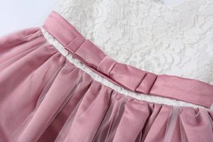 Robe de fête <span class=keywords><strong>pour</strong></span> enfants de style occidental, robe de demoiselle d'honneur rose <span class=keywords><strong>pour</strong></span> bébé fille de 1 an, robe de baptême d'été avec bandeau - Product Image 4