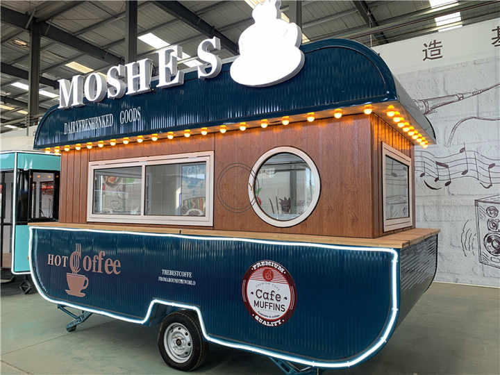 China Newest Mobile Fast Food Truck Van Hot Dog Ice Cream Dinner Kiosk Hamburger Coffee Ship Type Carts
