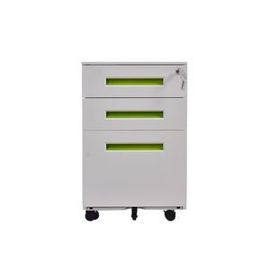 Archivador Minimalista de Acero con Tres Puertas y Ruedas, con Cerradura, para Debajo del Escritorio - Product Image 3