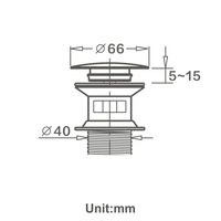 Bonde de vidange escamotable en laiton durable pour lavabo, accessoire sanitaire de salle de bain